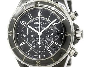 Polished CHANEL J12 Chronograph Ceramic Automatic Mens Watch H0940 (BF303718)