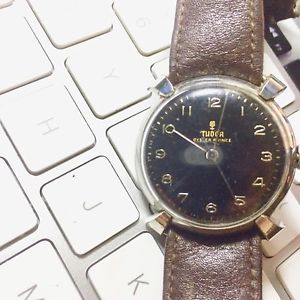 VINTAGE MAN'S WRIST WATCH, TUDOR OYSTER PRINCE BLACK FACE EARLY WINDUP