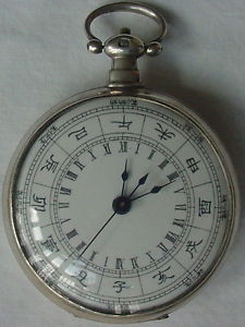 Swiss Made Sterling Silver Pocket Watch Asian Mkt  Engraved, Keywound, Second Hd