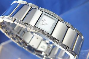 Fabulous Full Diamonds & Stainless Junghans Lady Nova Quartz Watch 047/3621