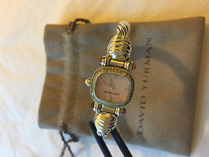 David Yurman Pink Tourmaline Silver Diamond Bracelet Watch
