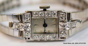 Vintage 14k White Gold Diamond L
