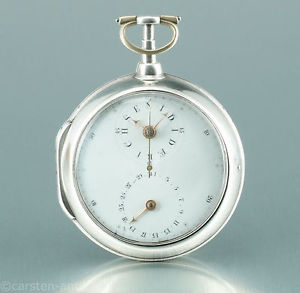 William Tarleton Early deck watch with Stop second and date 1794 Silver b-uhr