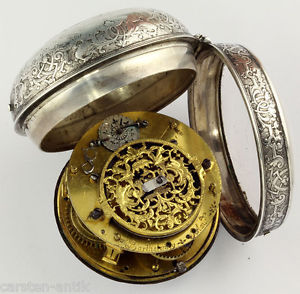 1710 Onion Barthelemy Arlaud Verge Fusee pocket watch Geneve Silver Spindeluhr