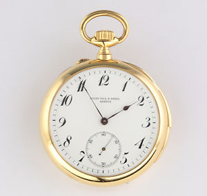 Golay Fils & Stahl Geneve 18k Gold 5 min repeater pocket watch Swiss 1900 Box
