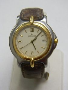 Bertolucci Pulchra Two Tone Leather Strap mens Watch 113 8050 49