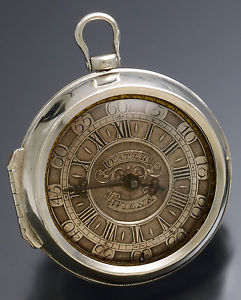 Rare 60mm Silver Dialed Silver Pair Case Onyion Pocket Watch by J. Watzl CA1710