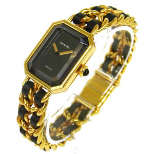 Authentic CHANEL Vintage Premiere Wristwatch Gold Quartz Swiss Made #XL TG00230