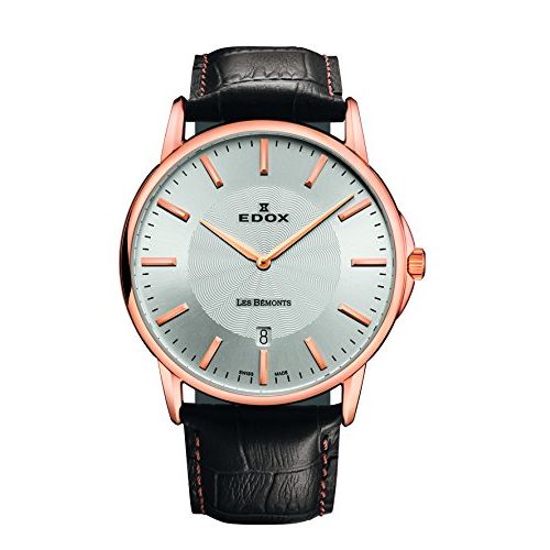 Edox Men's 56001 37R AIR Les Bemonts Analog Display Swiss Quartz Brown Watch
