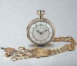 Julien Le Roy Original Gold Chatelaine Repeater 1750 Ottoman 20k Verge Fusee