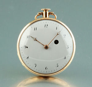 Large 18k gold Verge Fusee special repeater circa 1810 Spindeluhr montre coq