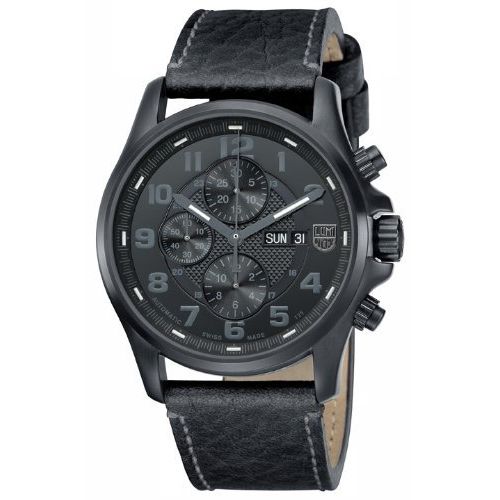 1861.BO Luminox Mens Blackout Valjoux Field Automatic Chronograph - Leather Stra
