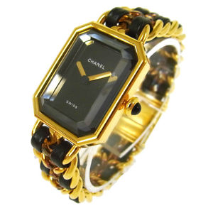 Authentic CHANEL Vintage Premiere Wristwatch Gold Quartz Swiss Made #M TG00270