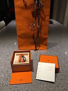 Hermes Kelly Cardenas Watch Double Strap Orange And Silverware