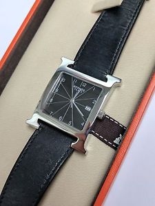 MINT HERMES H Wach Steel Leather