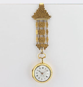 Rare verge fusse pocket watch with Chatelaine Wright England 1780 spindeluhr