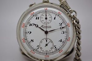 SUPER FINE VINTAGE MILITARY POCKET WATCH- CHRONOGRAPH MINERVA chronograph