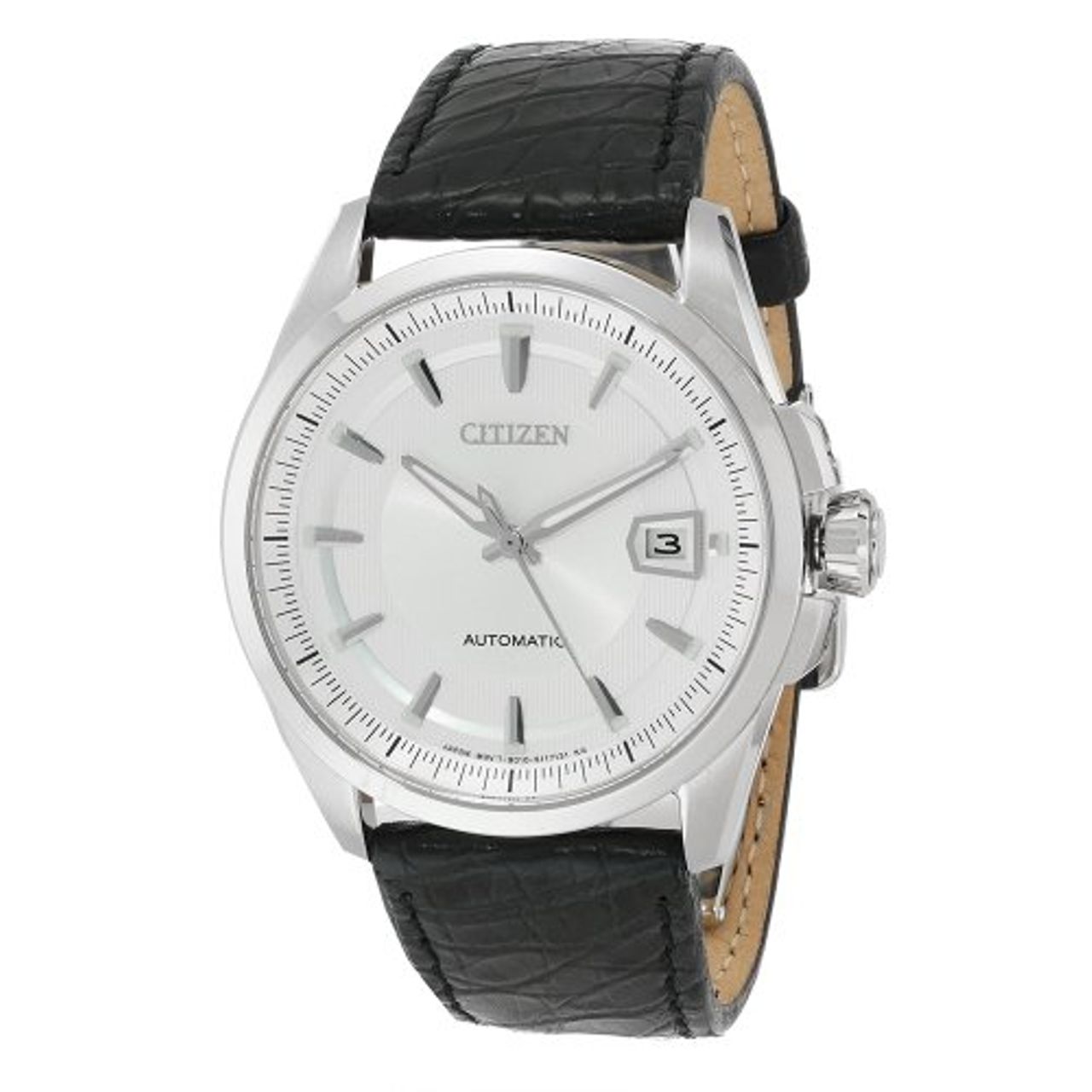 Citizen NB0040-07A Mens Silver Dial Automatic Watch with Leather Strap