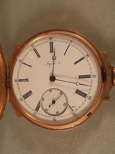 ANTIQUE AGASSIZ **14KT GOLD** BOXED HUNTING CASE POCKET WATCH - CIRCA 1800's