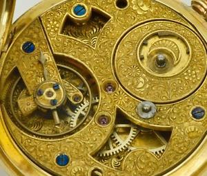 MUSEUM antique Tixier calibre Chinese Duplex SOLID 18K GOLD&ENAMEL pocket watch