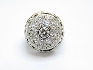 Vintage Ebel 2.00ct. Diamonds & Platinum Large Ring Watch Size L