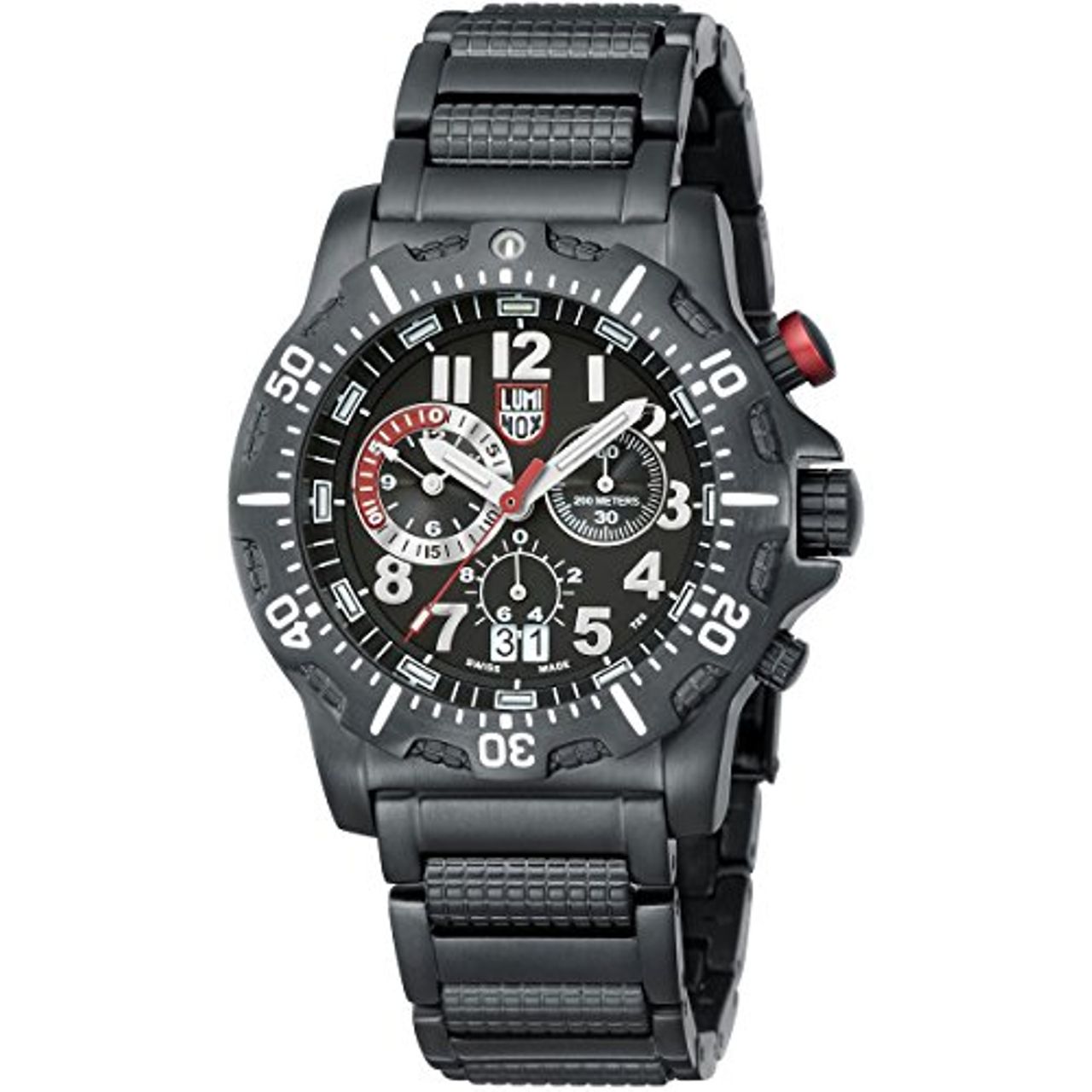 Luminox 8362.RP Mens Black Dial Quartz Watch with Stainless Steel Strap image 1