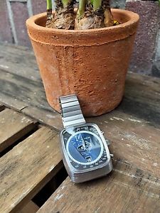 Vintage 1970s KELEK Jump Hour Chronograph Swiss Men's Watch Cal 1376 Tenor Dorly