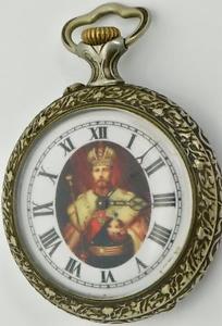 MUSEUM antique Imperial Russian Chased Case pocket watch.Nicholas II portrait!