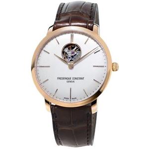 FREDERIQUE CONSTANT MEN'S SLIMLINE 40MM BROWN AUTOMATIC WATCH FC-312V4S4