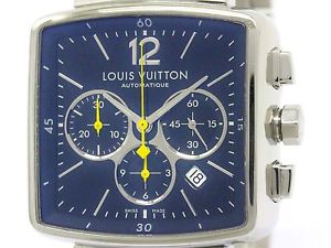 Polished LOUIS VUITTON Speedy Chronograph Steel Automatic Watch Q212G (BF302507)