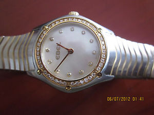 Ebel Classic Ladies Stainless Steel & Gold Bracelet Watch-Mother Of Pearl Dial