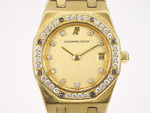 Audemars Piguet Royal Oak Damen Armbanduhr18K Gelbgold mit Brillanten