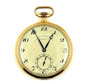 VINTAGE GOLDSMITH & SILVERSMITH CYMA REF. 707 9KT .375 YG OPEN FACE POCKET WATCH