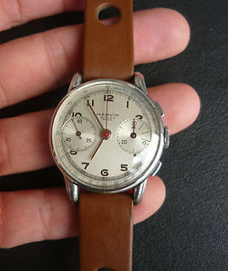 Vintage Marvin Motorsport Steel Racing Chronograph Rare 1940's Valjoux 23vz.