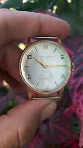 Vintage Cuervo y Sobrino 17 rubis 14k gold watch swiss made case #1620