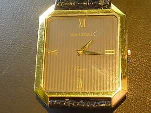 Very Thin Jean Lassale DON JUAN 18k Solid Gold Mens Quartz Watch