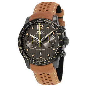 Mido Multifort Black Dial Tan Le