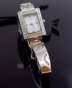 Geneve 18k Solid Gold Watch Ladies Classic Design With Diamonds