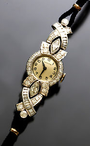 Womens Luxery Dress Platinum Diamond Hamilton Watch with 5-Carats TW of Diamonds