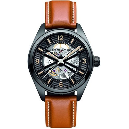 Hamilton H72585535 Khaki Black Dial Automatic Brown Leather Men's Watch