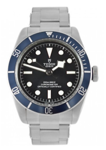 Tudor Heritage Black Bay Blue Disc Rivet Steel Bracelet Automatic Watch 79230B