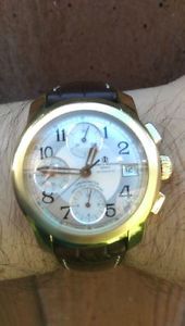BAUME et MERCIER CAPELAND MEN’S Solid 18K YELLOW GOLD CHRONOGRAPH AUTOMATIC 8283