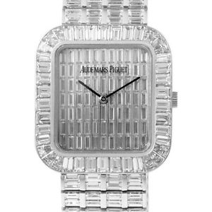 18K WHITE GOLD AUDEMARS PIGUET MENS WATCH BAGUETTE DIAMONDS 39tcw 14766BC