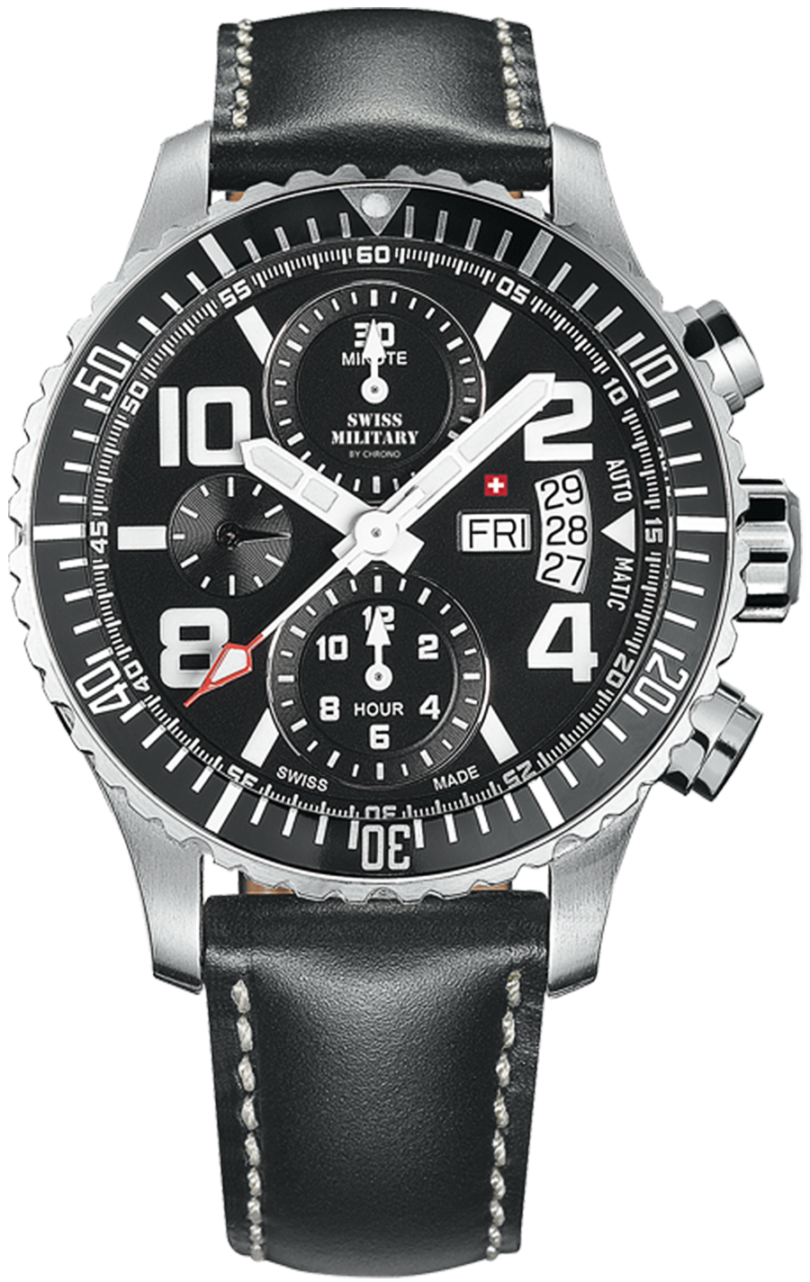 Reloj Hombre Swiss Military SMA30005.08 de Cuero Negro