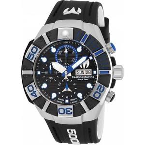 TECHNOMARINE MEN'S REEF 45MM BLACK SILICONE BAND AUTOMATIC WATCH TM-515021