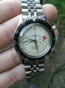 VINTAGE CROTON NIVADA GRENCHEN AVIATOR SEA DIVER CHRONOGRAPH VALJOUX 92