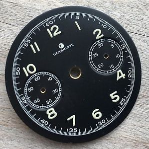 WWII Military Glashutte Tutima Chronograph dial