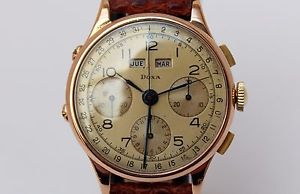 DOXA men's chronograph  Gold 18K. 35mm. Fully revised. Fantastic condition
