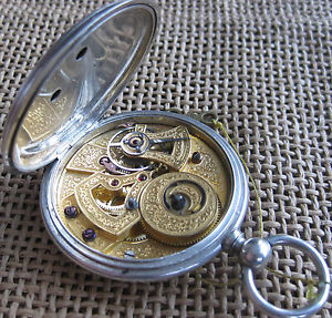 Large Chinese DUPLEX Silver Pocket watch Late 19TH CENTURY