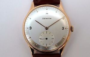 Vintage original ZENITH 18K gold men's watch, restored and fully revised. 35mm.